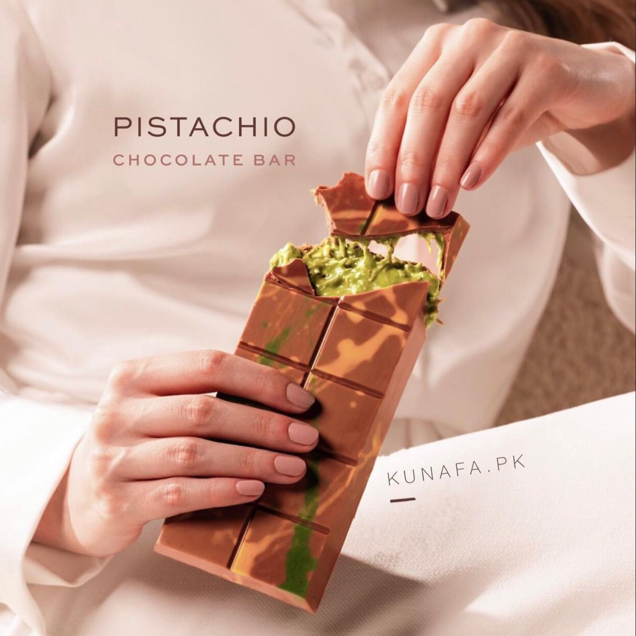 Kunafa Stuffed Milk Chocolate (Pistachio)